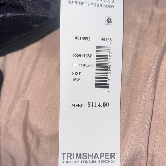 Chic Black and Blue One-Piece Swimsuit with V-Neckline - Picture 8 of 8